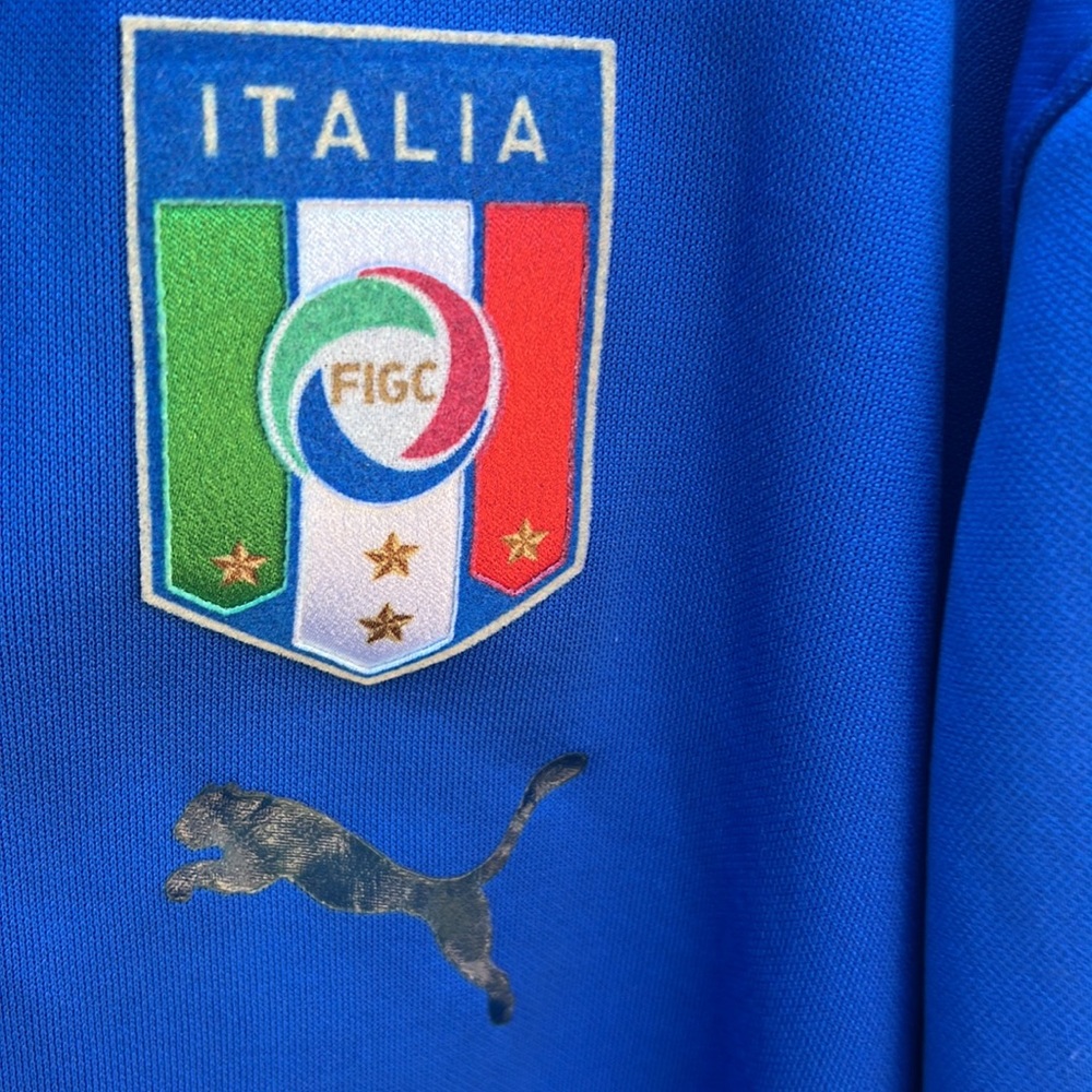 FIGC Italia 1/4 zip Soccer Oversized Long Sleeve Pullover Puma Jersey Hi Collar